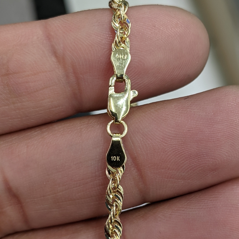 10kt Real Gold Rope Chain - Picture 3 of 9